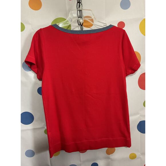 Lauren Ralph Lauren Denim Accent Top Size Large - Picture 8 of 12